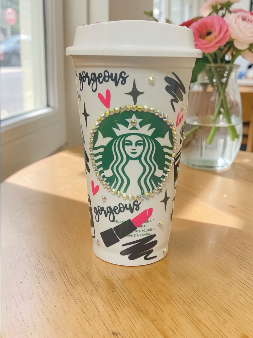Starbucks bling vinyl Travel Mug